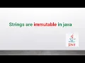 strings are immutable in java