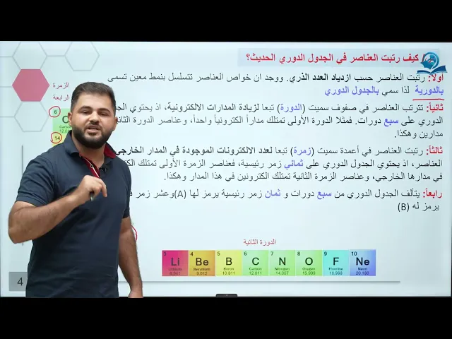 كيمياء الاول متوسط | الفصل الثالث | الجدول الدوري