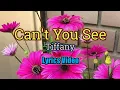 Download Lagu Can't You See - Tiffany (Lyrics Video)