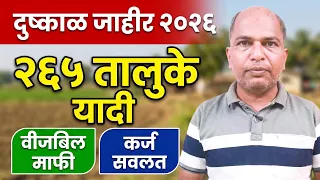 २६५ तालुक्यांत दुष्काळ जाहीर List ! शेतकऱ्यांना मिळणार मोठ्या सवलती | Maharashtra Dushkal GR 2026