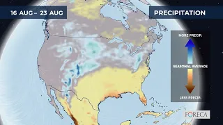 Monthly precipitation forecast for the USA 2026