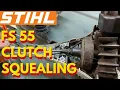 STIHL S FIX FS 55 CLUTCH SQUEALS AT IDLE KNOWN DESIGN FLAW