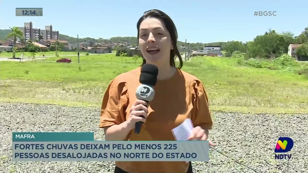 Situação crítica: fortes chuvas deixam 225 pessoas desalojadas no Norte de SC