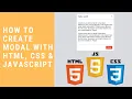 How to Create Modal with HTML CSS Javascript