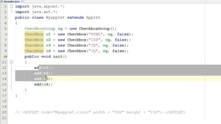 CheckboxGroup in Java Applet Hindi