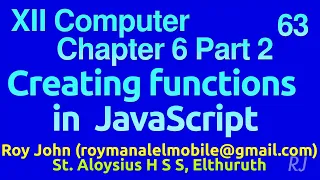 Plus 2 Chapter 6 Part 2 JavaScript functions - Basics
