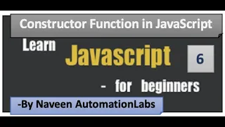 Constructor Function in JavaScript - Part