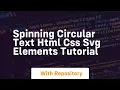Spinning circular text html css svg elements tutorial