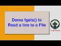Demo fgets to Read a line to a File