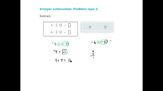 Integer subtraction - problem type 2 ALEKS examples