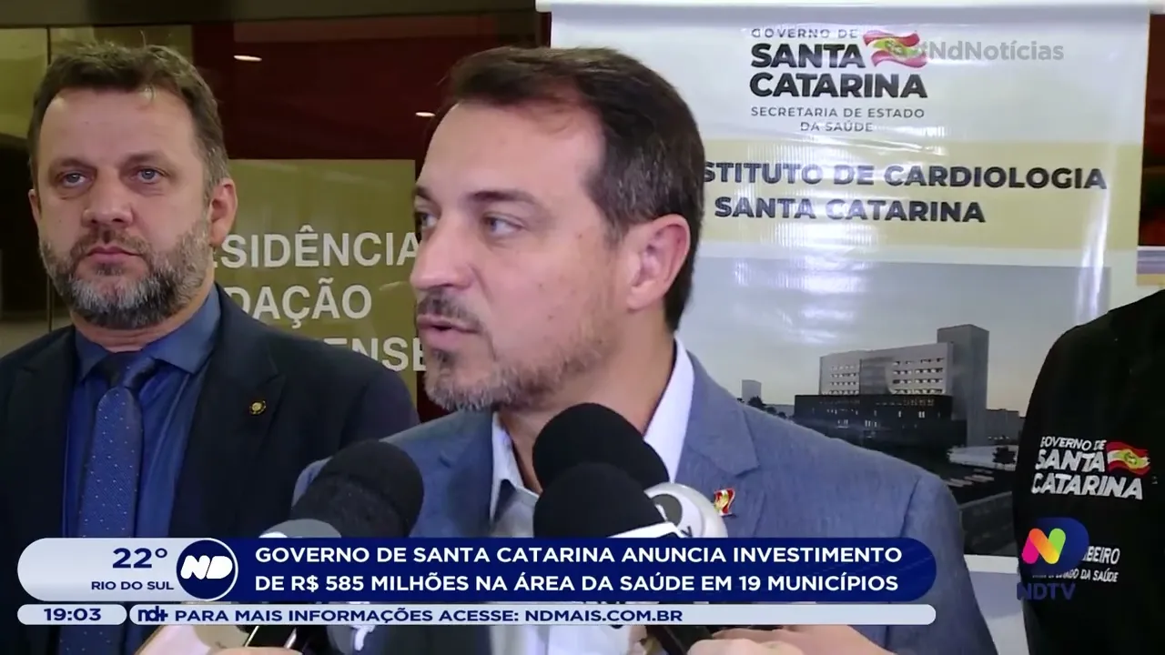 Governo de SC anuncia 585 milhões de reais destinados para a saúde do estado