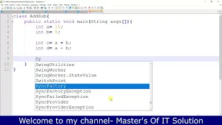 How to Addition and Subtraction Two Numbers in Java Java Project java Assignment coding