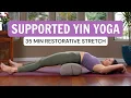 35 Min Yin Yoga With A Bolster Supported Stretch For Relaxation Flexibility