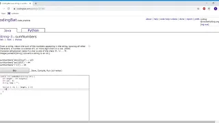 String 3 sumNumbers Java Tutorial codingbat com