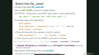 CCL Select Into and Output Files