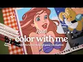 ASMR color with me Ariel Disney mystery coloring book Guangna Languo acrylic markers