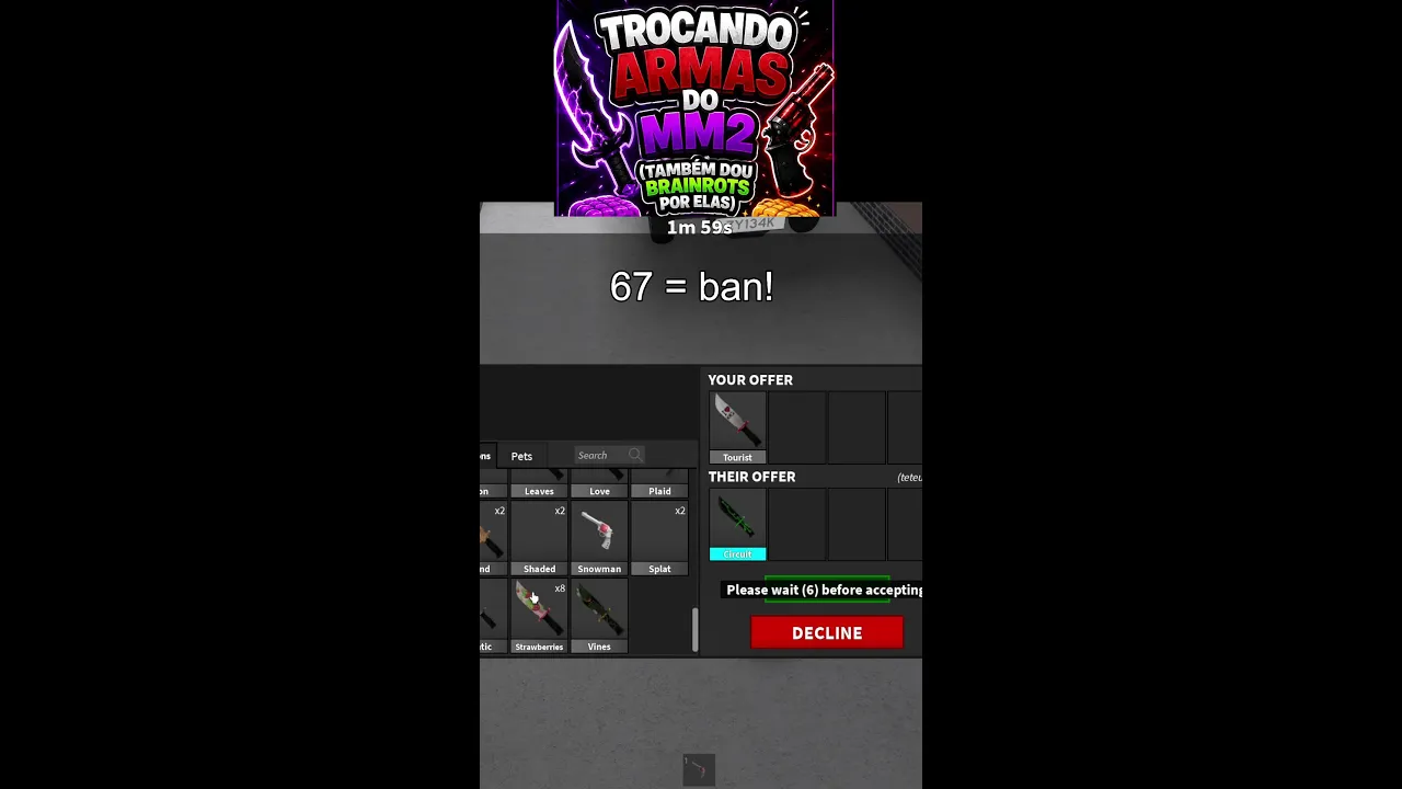 Trocando armas de mm2!!