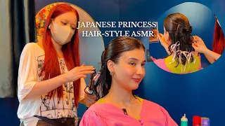 ASMR SHE IS THE MOST PERFECTIONIST HAIR STYLIST (cinderella like hair, so pretty!!!)