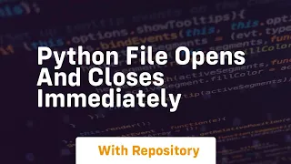 python file opens and closes immediately
