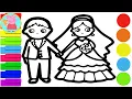 Wedding Bride and Groom Coloring Page Coloring Book Color Every Day