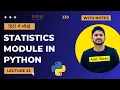 23 Python Statistics Module in Hindi Python Tutorial for Beginners in Hindi Amit Thinks