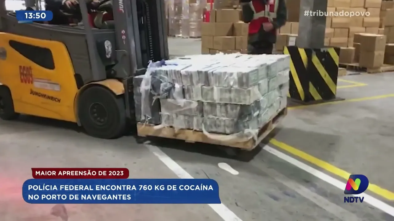 Maior apreensão de 2023: Polícia Federal encontra 760 kg de cocaína no porto de Navegantes