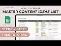 How To Create A Content Planning Spreadsheet - FREE Google Sheets Tutorial Step-By-Step