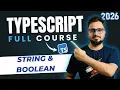 TypeScript Tutorial - String Boolean Data Types