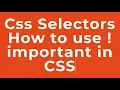 How to use important in CSS
