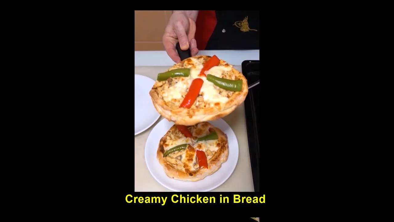 Creamy Chicken in Bread how to cook Chicken breast tastiest #shorts