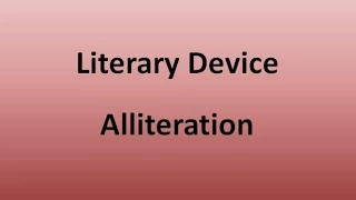 Alliteration Literary Device