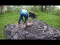 AMAZING‼️HEAVY RAIN CAMPING 🏕RELAXING IN A WARM TENT WITH THE SOUND OF RAIN ON THE TENT ROOF (ASMR)