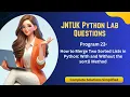 How to Merge Two Sorted Lists in Python With and Without the sort Method Program-23 JNTUKR19
