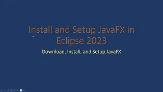 Install and Setup JavaFX 20 in Eclipse