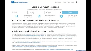 Florida Criminal Records and Arrest History Lookup
