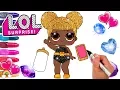 Glitter Series 3 Queen Bee LOL Doll Coloring Page Confetti Pop Surprise LOL Doll Printable Pages