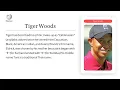 Tiger Woods Wikipedia by Comovid AI platform