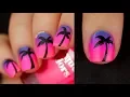 Neon Sunset Gradient Palm Tree Summer Nail Art DIY KELLI MARISSA