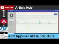 1 Article Hub - Add API of Appuser Backend Structure Angular Asp net