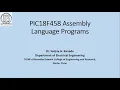 Lecture 8 PIC18F458 Assembly Language Programs