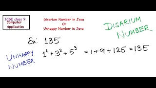Disarium Number in Java Unhappy Number Numbers in Java ICSE Computer Application