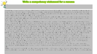 How to Write a competency statement for a resume