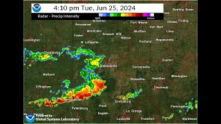 Radar Loop of Central Indiana Severe Storms of June 25 2024