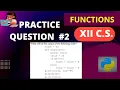Python Output Question Variables in Functions Class 12 Computer Science