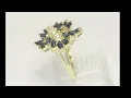Diamond Sapphire Cascade Ring Yellow Gold .65CT Size 7 1/2 - 30881
