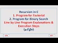 Recursion in C Factorial Binary Search Programs CS3251 - Programming in C Tamil 33