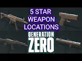GENERATION ZERO 5 STAR GOLD WEAPON LOCATIONS