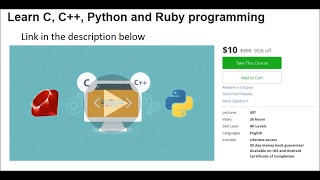 Learn c c python and ruby programming languages from scratch