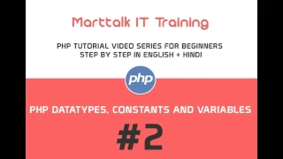 PHP Tutorial for Beginners Full Eng Hin 2 PHP Datatypes Constants and Variables