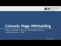 How to Calculate Colorado Wage Withholding